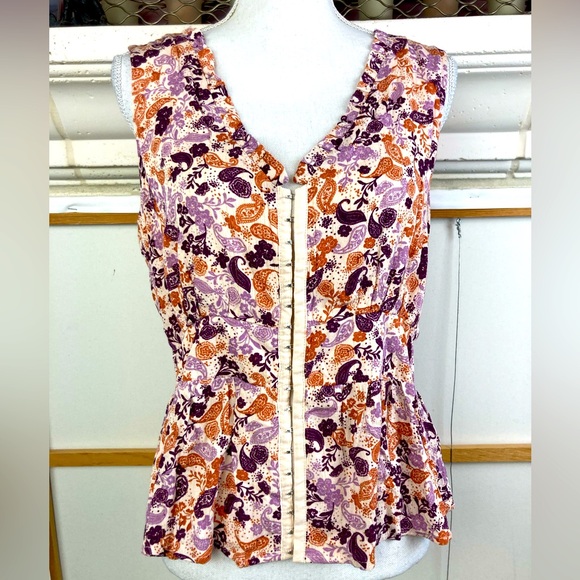 Idyllwind by Miranda Lambert Corset hooks & eyes Closure Floral Blouse - Picture 1 of 10